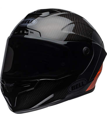 CASCO BELL RACE STAR CARBON LUX - NEGRO MATE/NARANJA