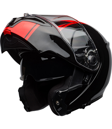 CASCO BELL SRT MODULAR RIBBON NEGRO/ROJO, TALLA XS