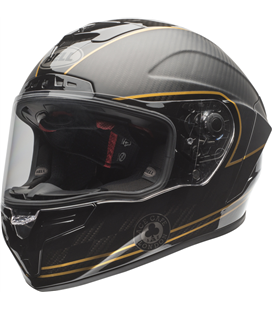CASCO BELL RACE STAR DLX ACE CAFE SPEED CHECK NEGRO MATE/ORO - TALLA XS