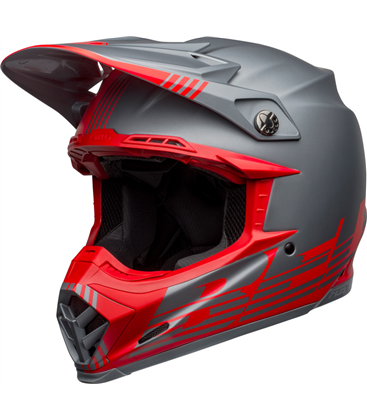 CASCO BELL MOTO-9 FLEX LOUVER GRIS/ROJO MATE 60-61, TALLA XL
