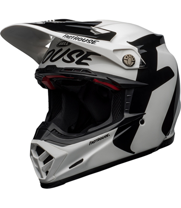 CASCO BELL MOTO-9 FLEX FASTHOUSE NEWHALL BLANCO/NEGRO 57-58, TALLA M