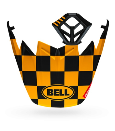 KIT VISERA+MENTONERA BELL MOTO-9 FLEX FASTHOUSE NEGRO MATE/AMARILLO