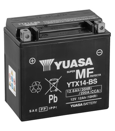 Kawasaki GPZ (ZX1100E) 1100 1995-1998 Bateria YUASA Sin Mantenimiento