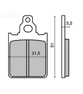 RCLA Pastillas de Freno Orgánicas Piaggio Cuarzo 50cc/Vespa Px 125cc