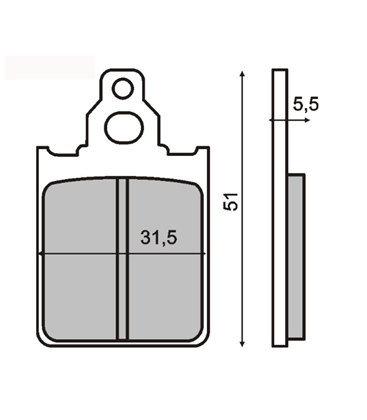 RCLA Pastillas de Freno Orgánicas Piaggio Cuarzo 50cc/Vespa Px 125cc